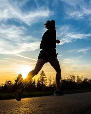 running at sunset