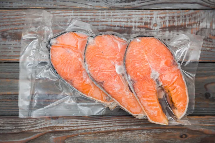 Frozen salmon