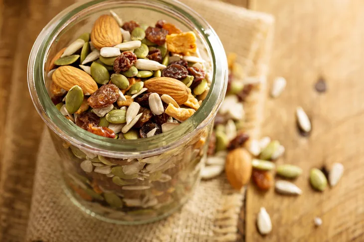 trail mix in a jar