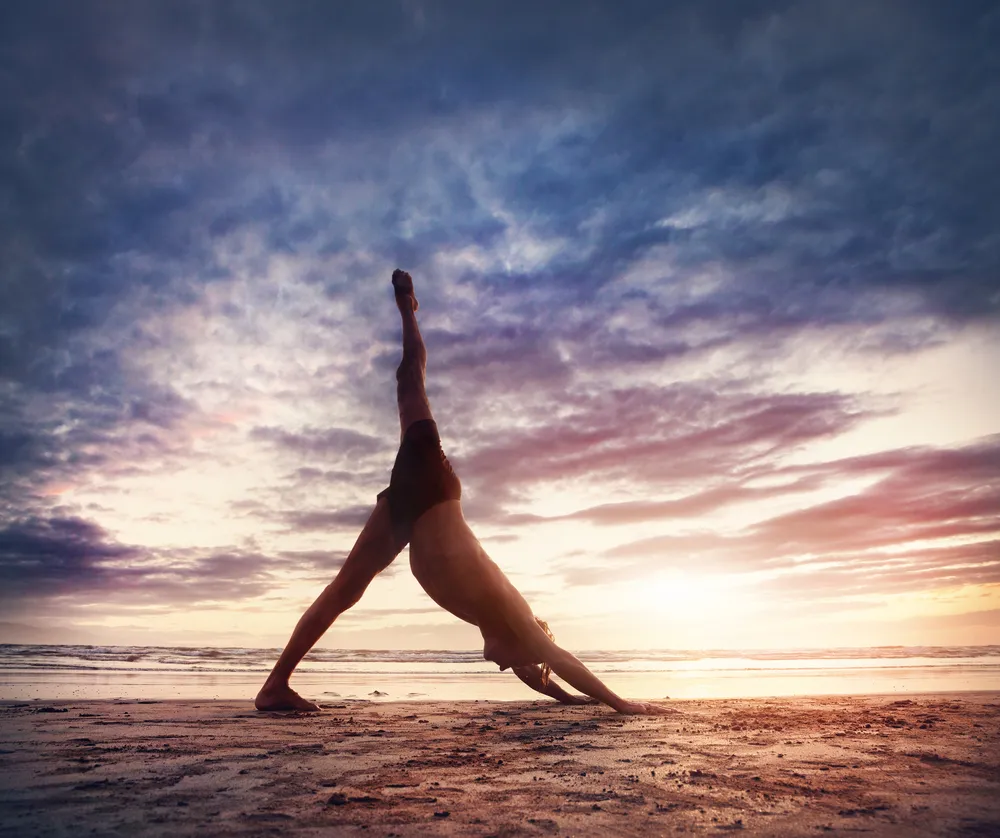 Lograr la postura “Perro mirando hacia abajo” con la jerga del yoga