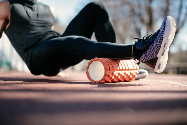 Foam rolling leg muscles