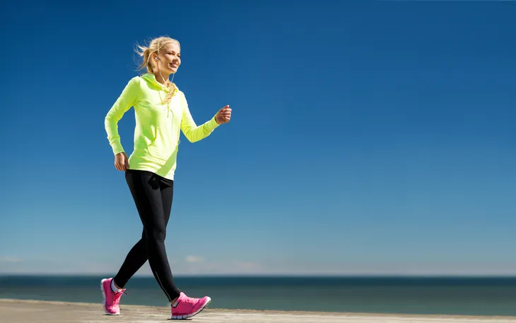 Woman on a brisk walk