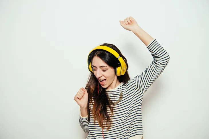 Woman dancing to music 