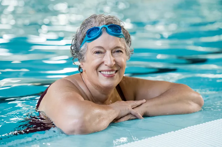 low impact exercise: swimming in pool