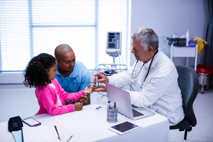 child having a blood test