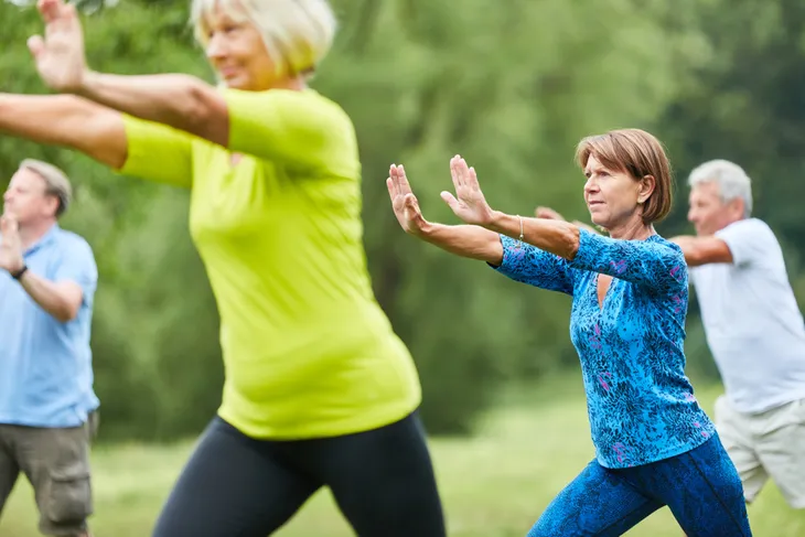 seniors doing tai chi