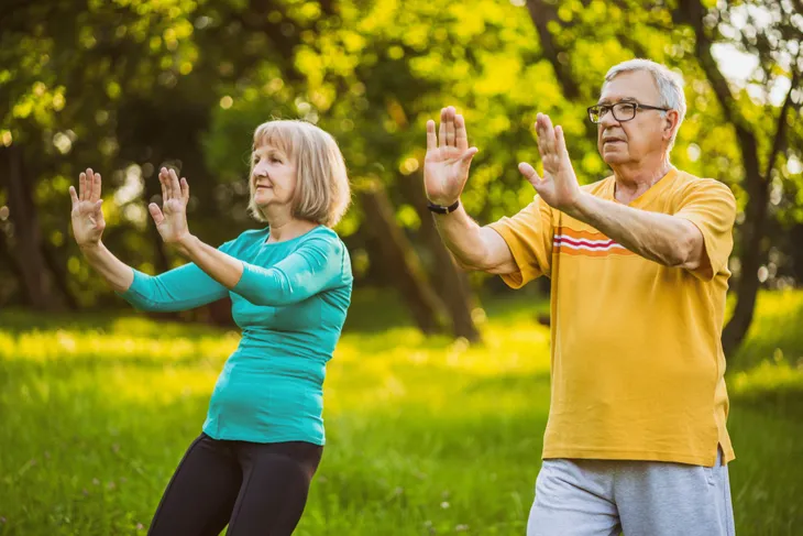 seniors doing tai chi