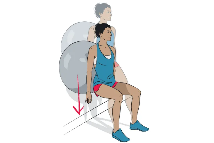 squats on stability ball