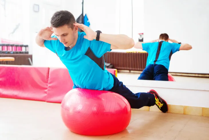 Lower Back Extensions on a Stability Ball