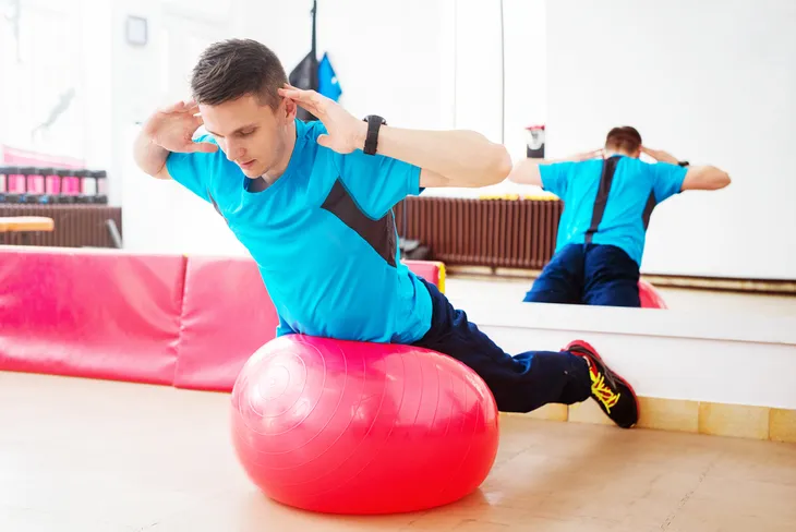 Lower Back Extensions on a Stability Ball