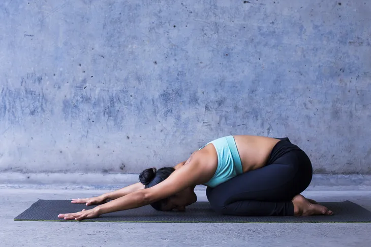 woman practising yoga