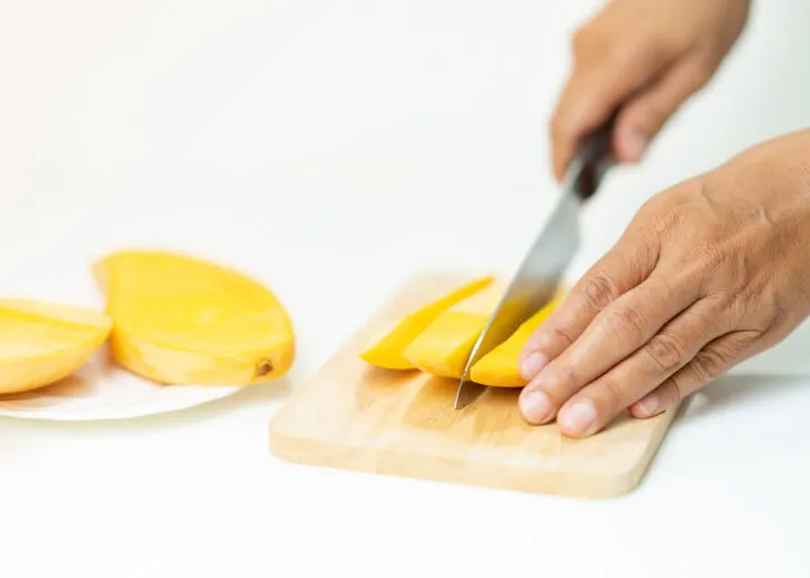 Cutting a mango